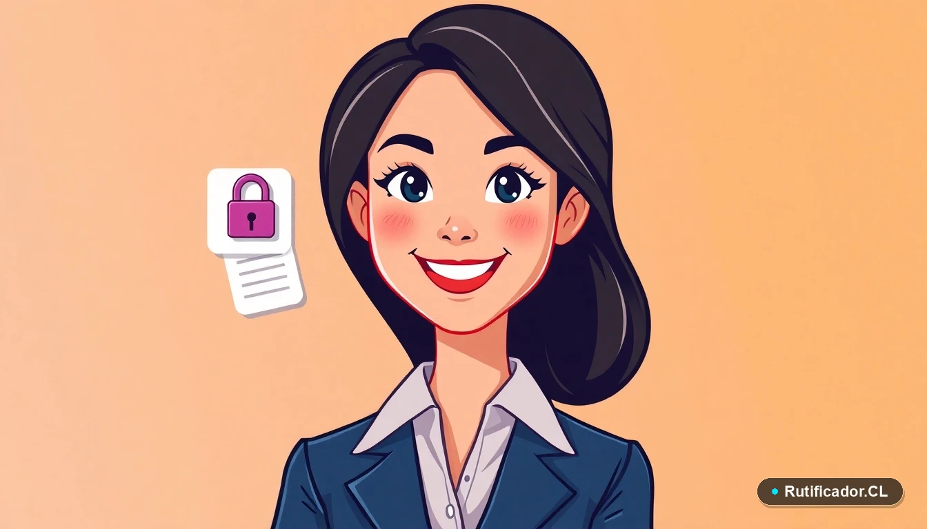 Mujer profesional chilena con documento digital seguro para solicitud de jornada especial