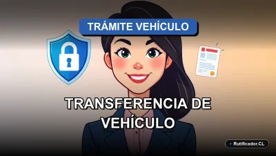 Ilustración de trámite de compraventa de auto en Chile con protección de datos personales.